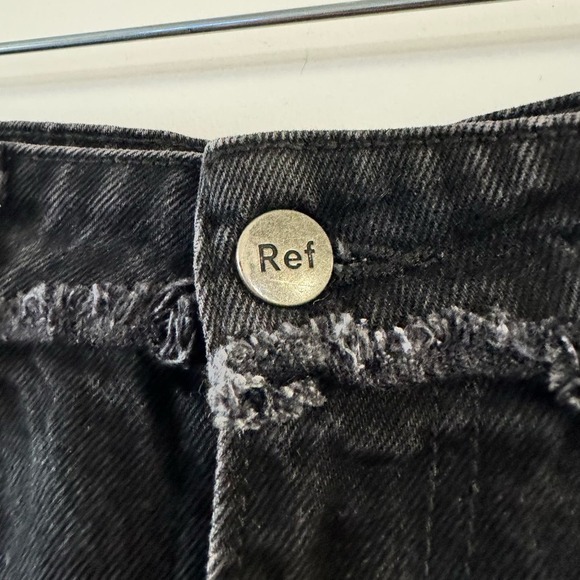 Reformation Black Julia High Rise Raw Hem Cigarette Straight Leg Rigid Jeans 28 - Picture 4 of 11